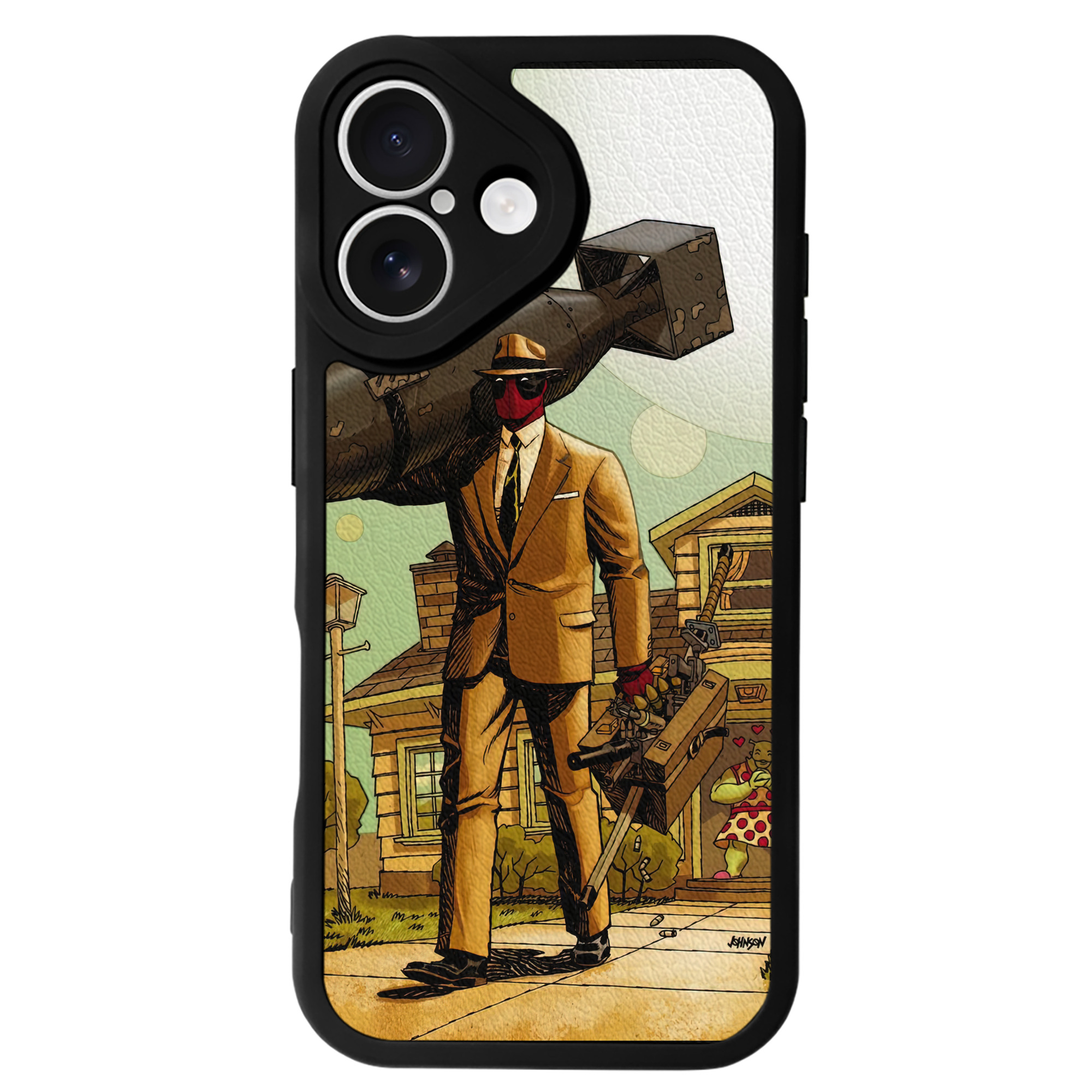 （画像用） Deadpool デッドプール 【iPhone 16シリーズ対応】シリコンスマホケース（レザー調） 材質：シリコン
